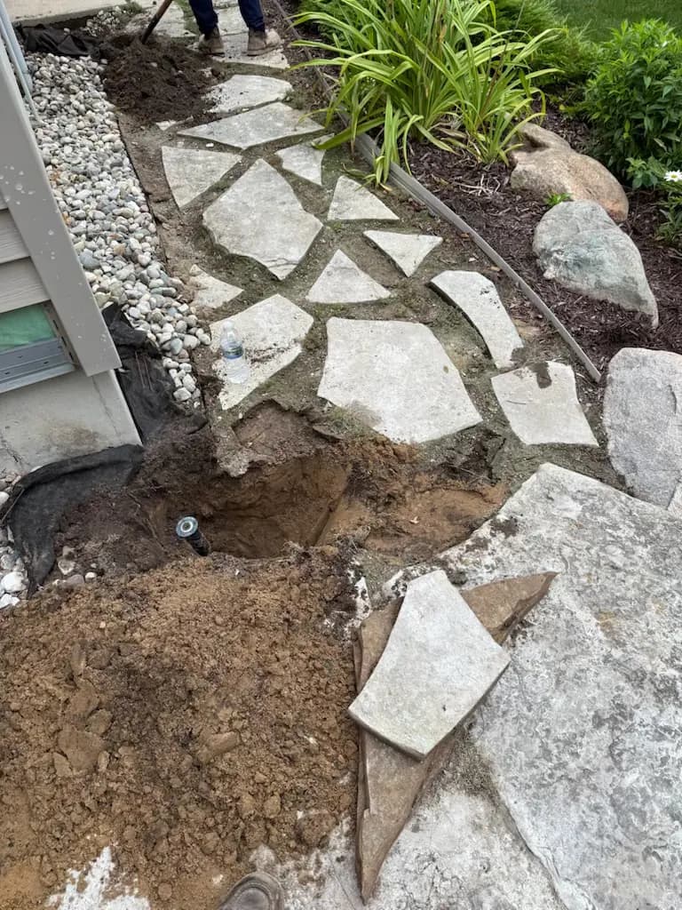 Property before landscaping work